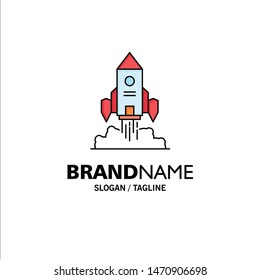 Rocket, spaceship, startup, launch, Game Flat Color Icon Vector. Vector Icon Template background