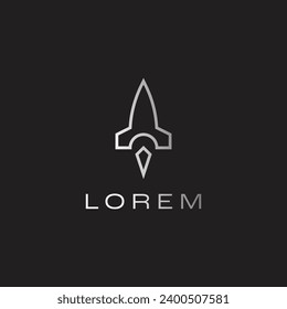 rocket spaceship startup logo design