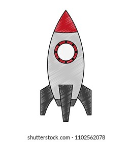 Rocket spaceship symbol scribble