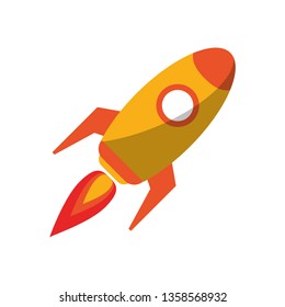 Rocket spaceship taking off symbol