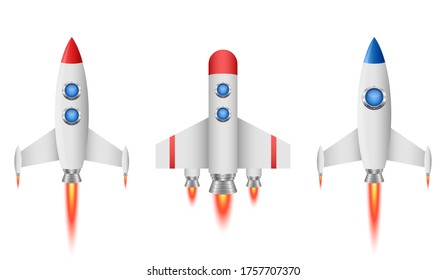 Raketenabstand, Vektordesign-Illustration einzeln auf weißem Hintergrund
