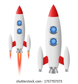 Rocket spaceship vector design illustration isolated on white background