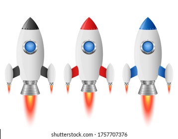 Rocket spaceship vector design illustration isolated on white background