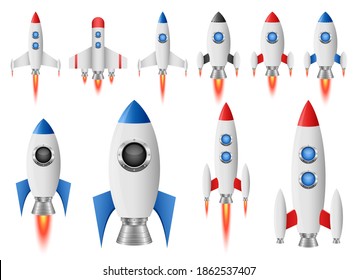 Rocket spaceship vector design illustration isolated on white background