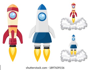 Rocket spaceship vector design illustration isolated on white background