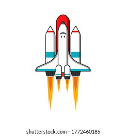 rocket or spaceship  vector icon illustration 