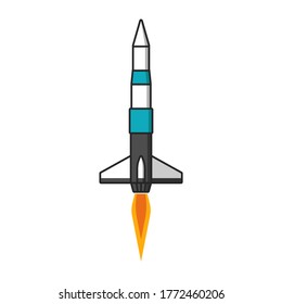 rocket or spaceship  vector icon illustration 