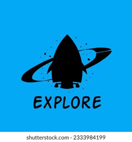 Imprimir simple ilustración de un cohete o nave espacial. El diseño es adecuado para iconos de juego, logos, etc