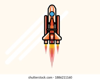 Rocket Spaceship Vector Illustration Icon SpaceCraft