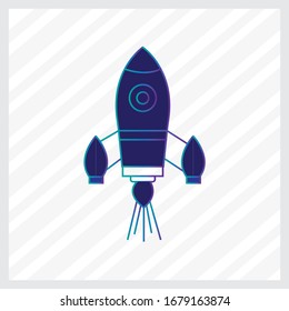Rocket and Spaceship. vector modern icon design illustration