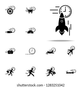 rocket speed icon. Speed icons universal set for web and mobile