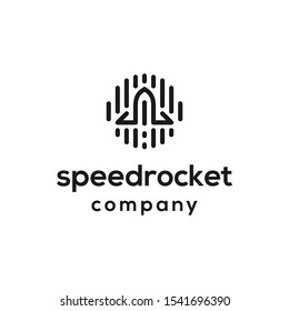 rocket speed logo design vector