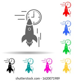 rocket speed multi color style icon. Simple glyph, flat vector of speed icons for ui and ux, website or mobile application