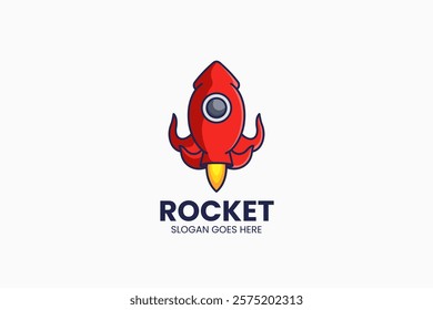 Rocket Squid Logo. Vector Illustration