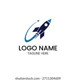 Rakete Stern abstrakten Raum beschleunigen Start Bewegung Geschwindigkeit Symbol Vektor Logo Vorlage