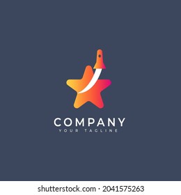 rocket star logo gradient color