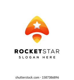 rocket star logo, letter a rocket  logo design, letter a star logo, triangle star symbol