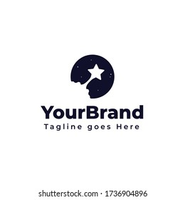 rocket star logo vector template