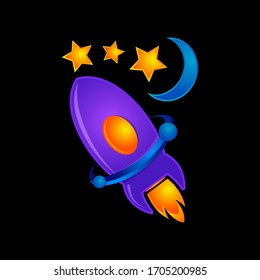Rocket Star playful logo design