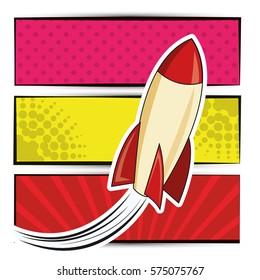 Rocket Star Up Pop Art Design