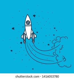 Rocket and stars design vector illustration
