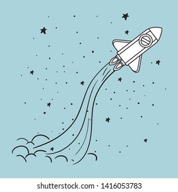 Rocket and stars design vector illustration