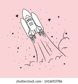 Rocket and stars design vector illustration