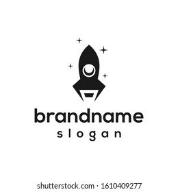 rocket stars logo design vector