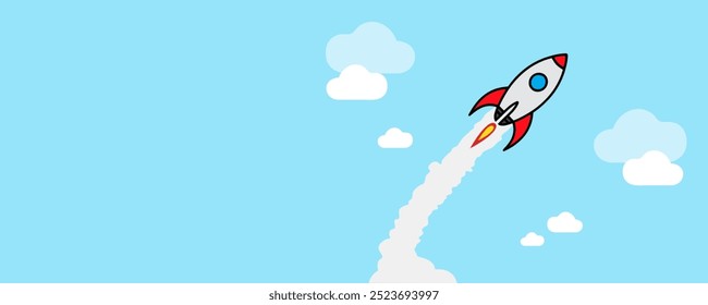 Rocket start up background. Business concept illustration.