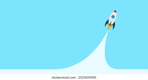 Fondo de arranque de cohete. Ilustración de concepto de negocio.