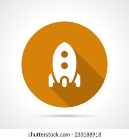 Rocket start up concept icon with long shadow vector flat design element