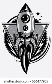 Rocket start up emblem