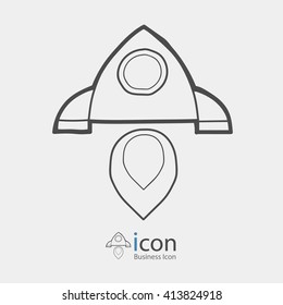 Rocket start up icon.