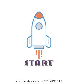 Rocket start icon for business flat style vector eps10.