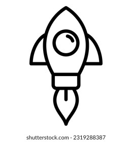 Rocket start up icon on transparent background