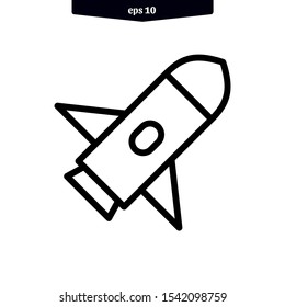 Rocket start up icon out line style vector illustration. eps10