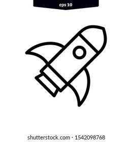 Rocket start up icon out line style vector illustration. eps10