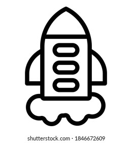 Rocket start icon. Outline rocket start vector icon for web design isolated on white background