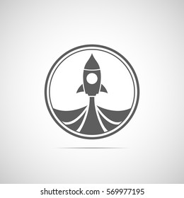 Rocket start icon with shadow.