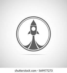 Rocket start icon with shadow.