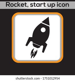 Rocket, start up icon. vector graphics