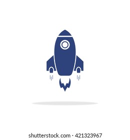 Rocket start up icon. Vector symbol. 