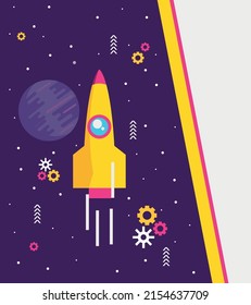 rocket start up memphis style poster