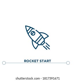 rocket start outline vector icon. simple element illustration. rocket start outline icon from editable astronomy concept. can be used for web and mobile
