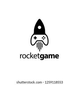 Rocket Start Up Plane Aircraft Flight with Joystick Game Negative Space Logo Design Inspiration