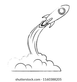 rocket start up with smoke