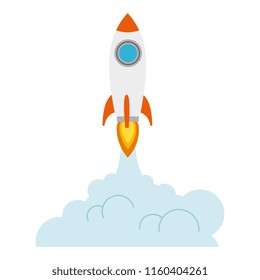 rocket start up with smoke