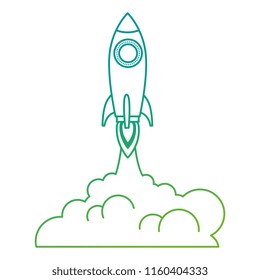 rocket start up with smoke