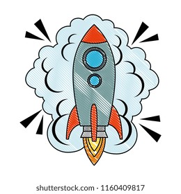 rocket start up with smoke