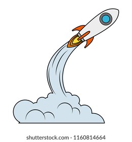 rocket start up with smoke